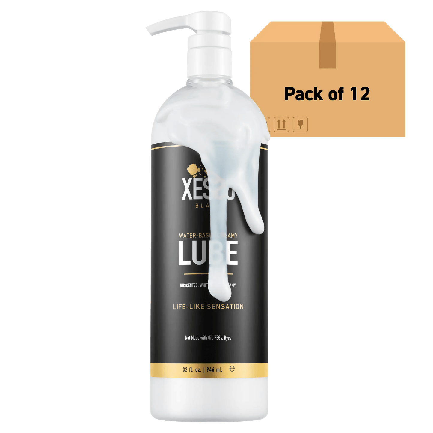 XESSO Lube & More Waterbased Lube XESSO Water Based Creamy Lube, 32 fl. oz., Pack of 12, Totaling 384 fl. oz. / 3 gallons. Case-pack